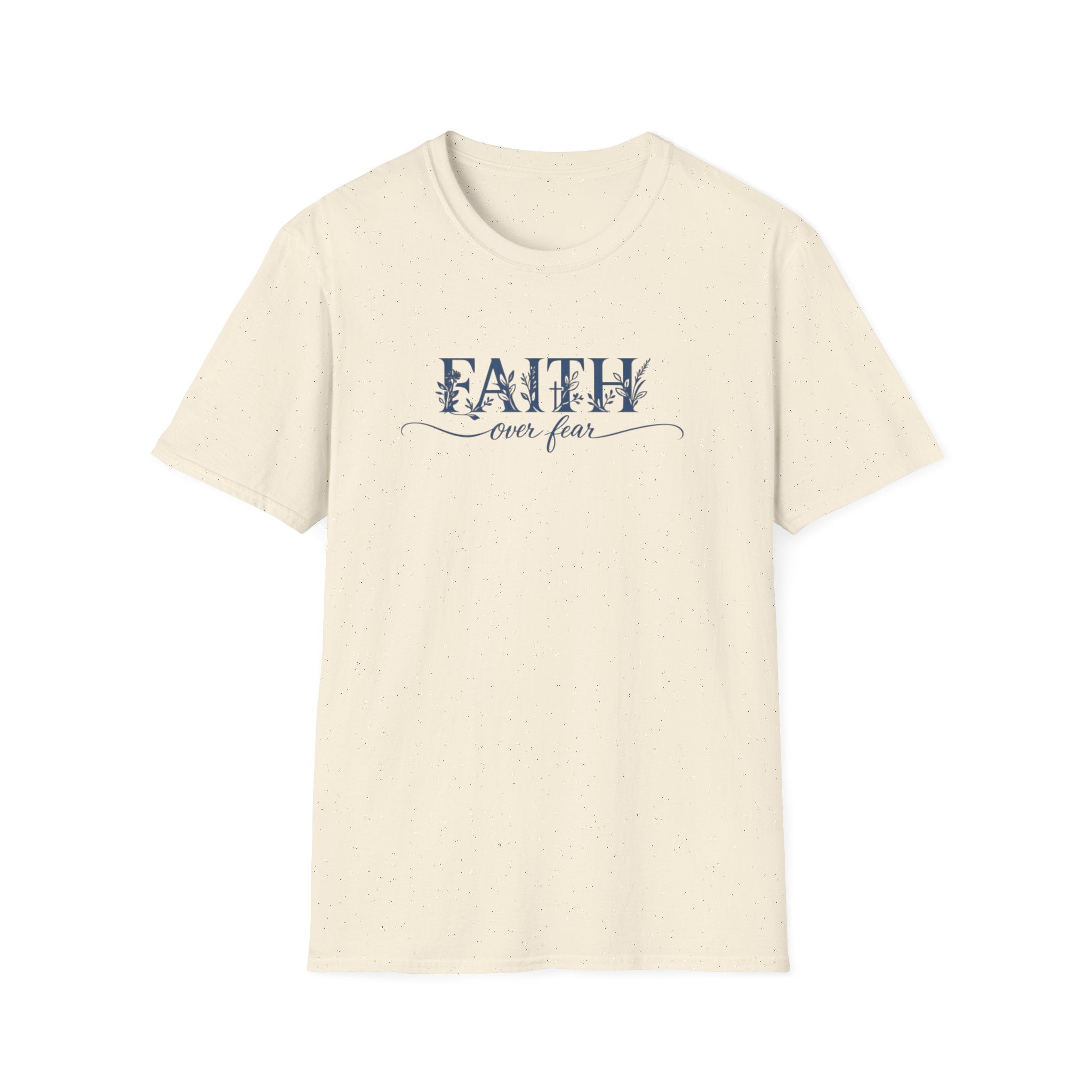 Faith Over Fear Christian T-Shirt | Floral Faith Graphic Tee | Inspirational Religious Shirt | Women's Church Gift
