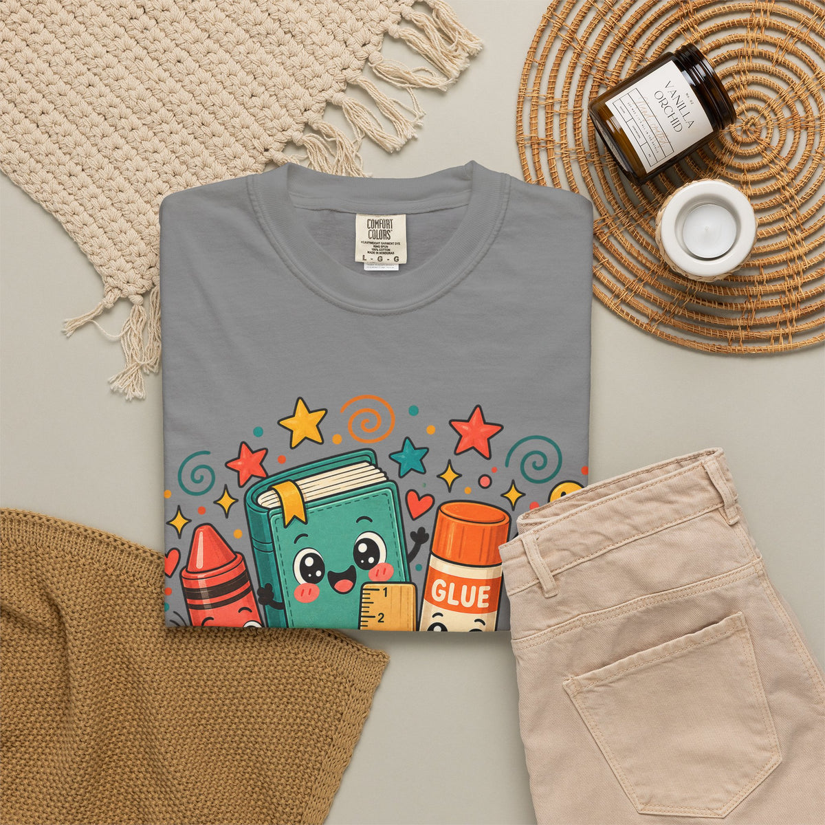 Cute Teacher School Supplies Shirt | Retro Classroom Teacher Tee | Back to School Gift