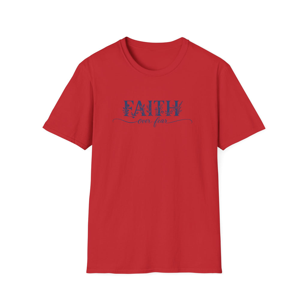 Faith Over Fear Christian T-Shirt | Floral Faith Graphic Tee | Inspirational Religious Shirt | Women's Church Gift
