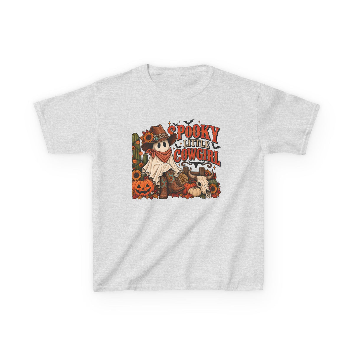 Spooky Little Cowgirl Kids Shirt, Western Halloween Tee, Girls Ghost Shirt, Fall Cowgirl Outfit