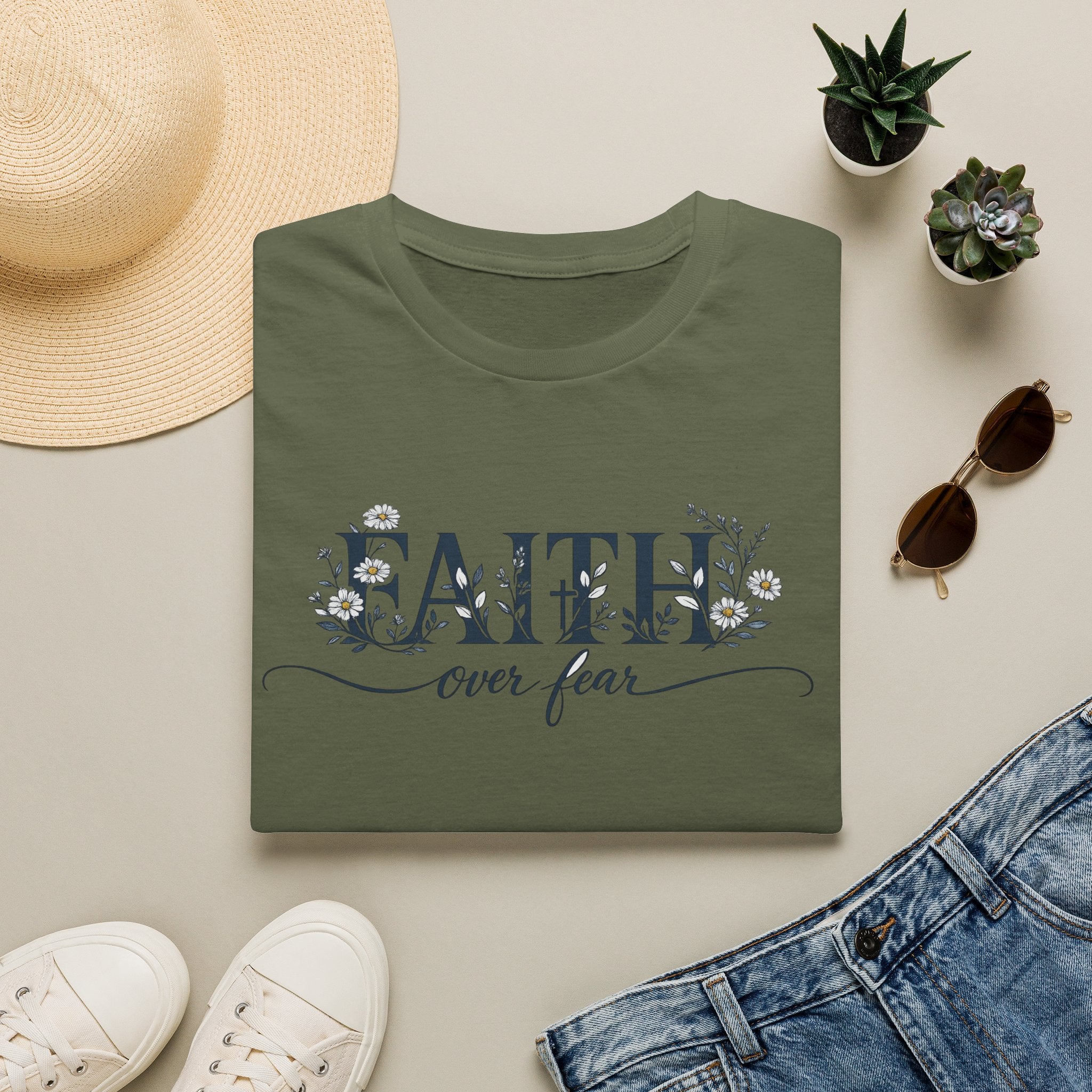 Daisies Faith Over Fear T-Shirt