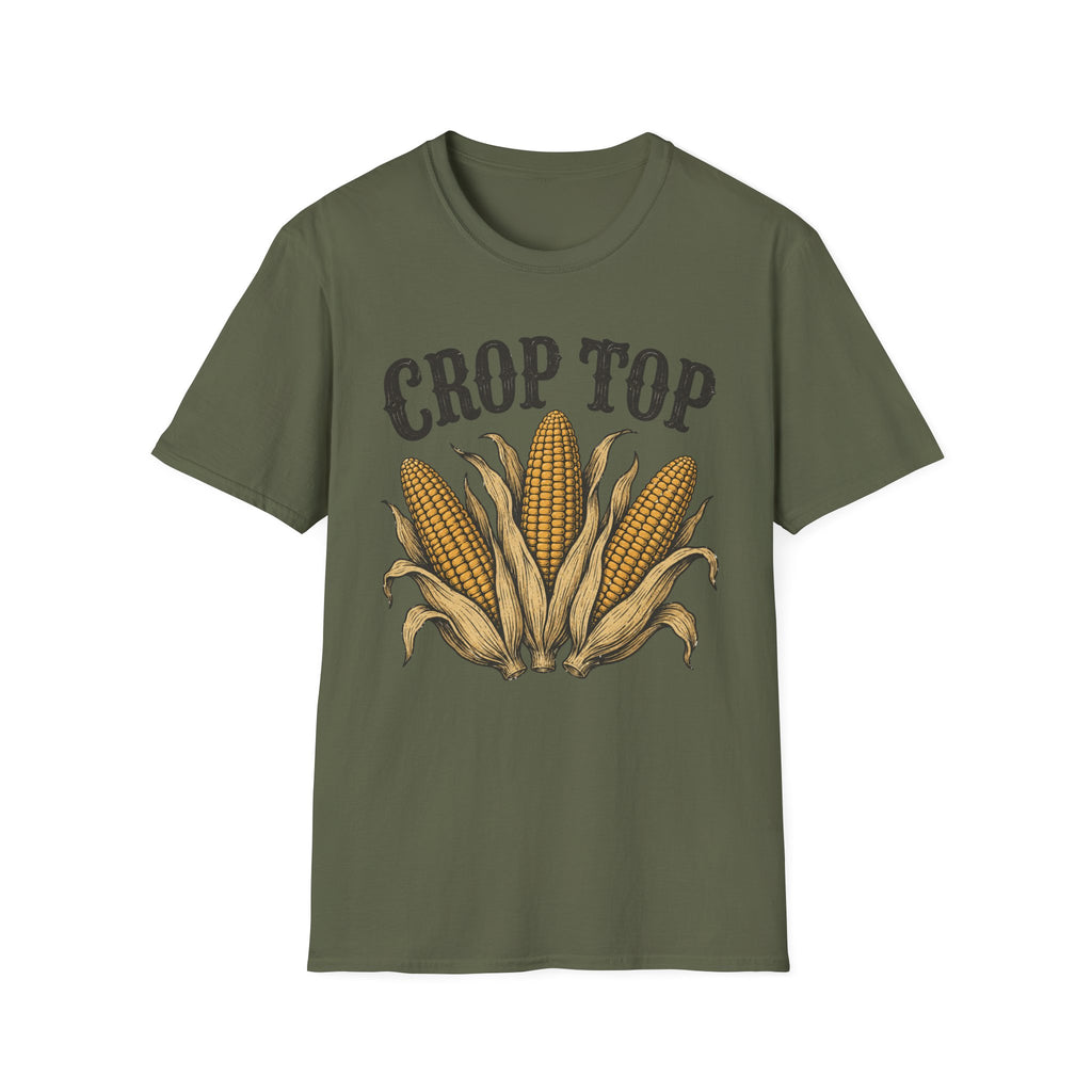 Crop Top T‑Shirt — Corn Graphic Farm Tee