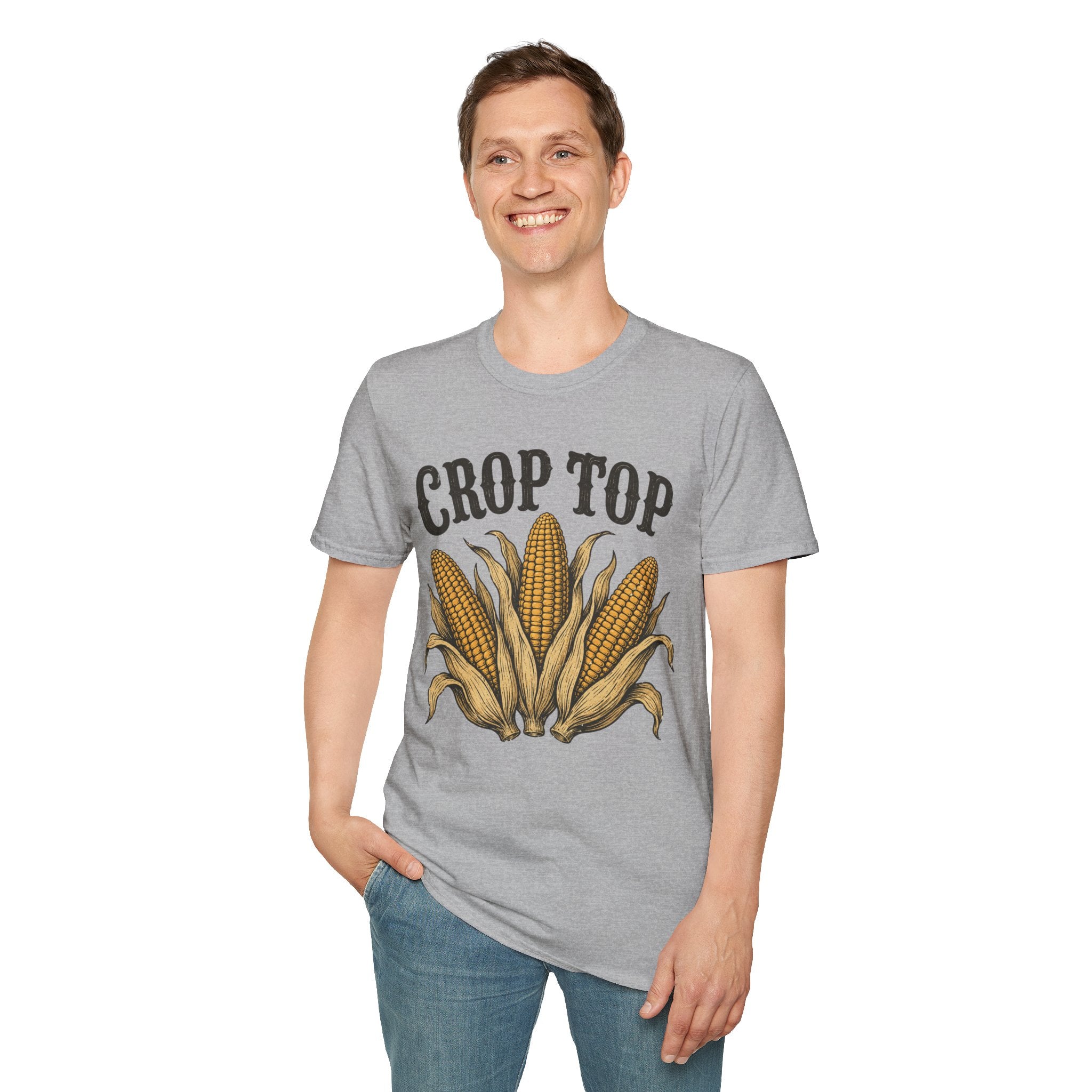 Crop Top T‑Shirt — Corn Graphic Farm Tee