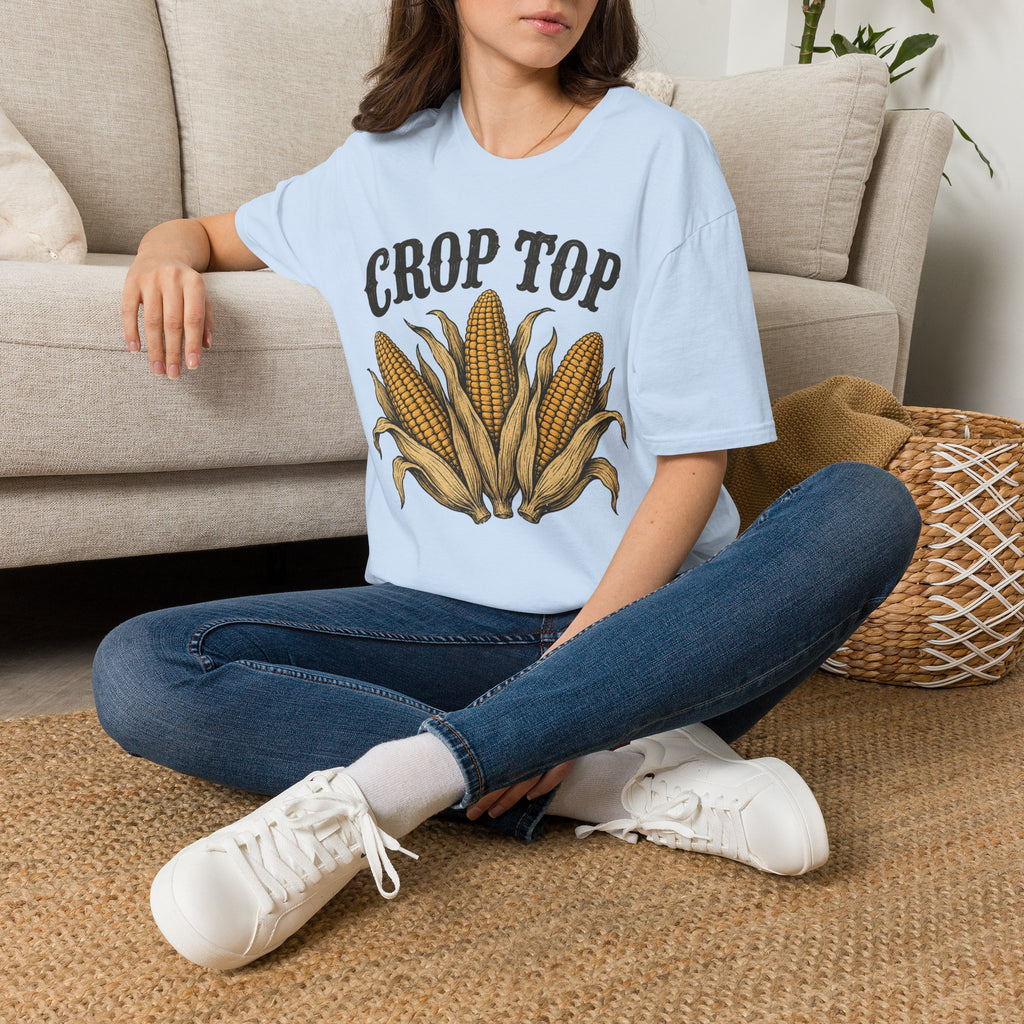 Crop Top T‑Shirt — Corn Graphic Farm Tee