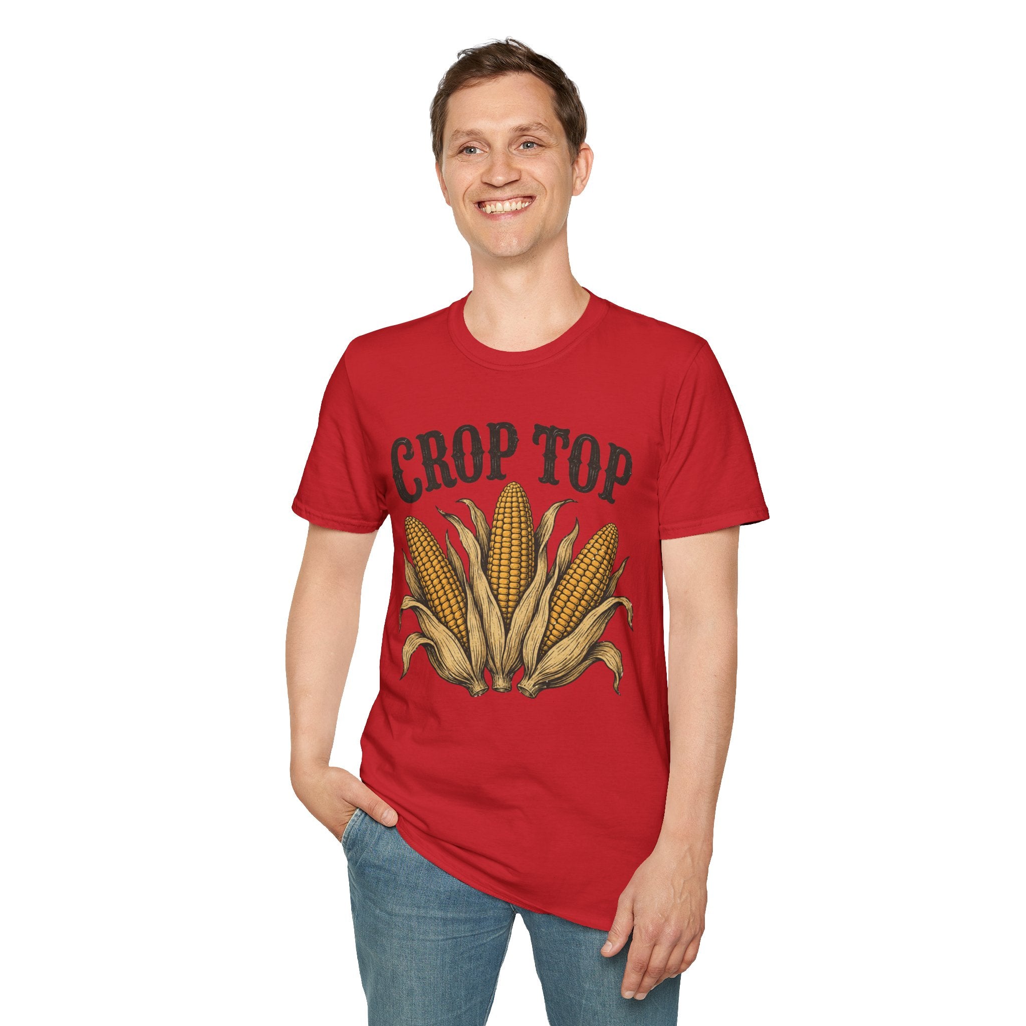 Crop Top T‑Shirt — Corn Graphic Farm Tee