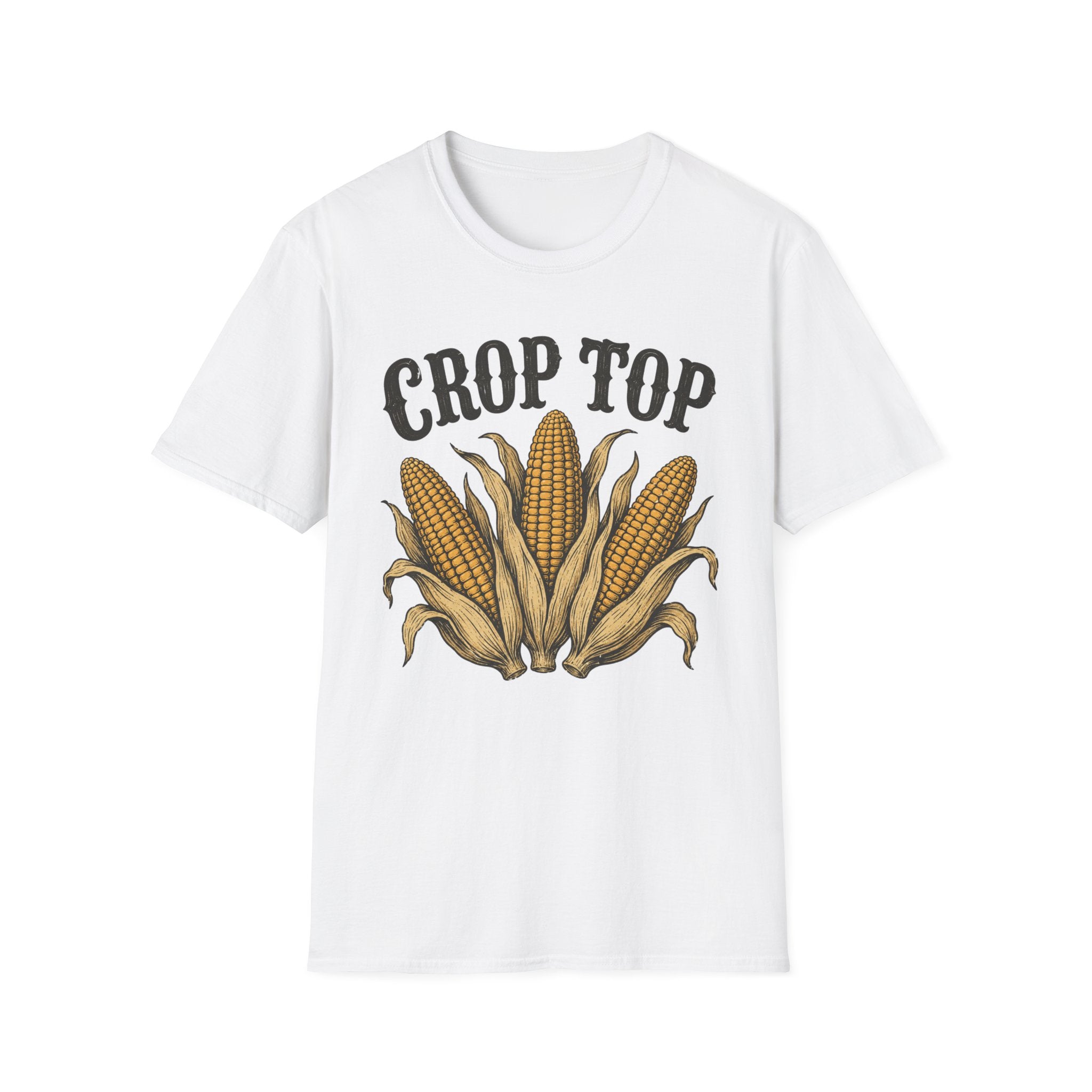Crop Top T‑Shirt — Corn Graphic Farm Tee
