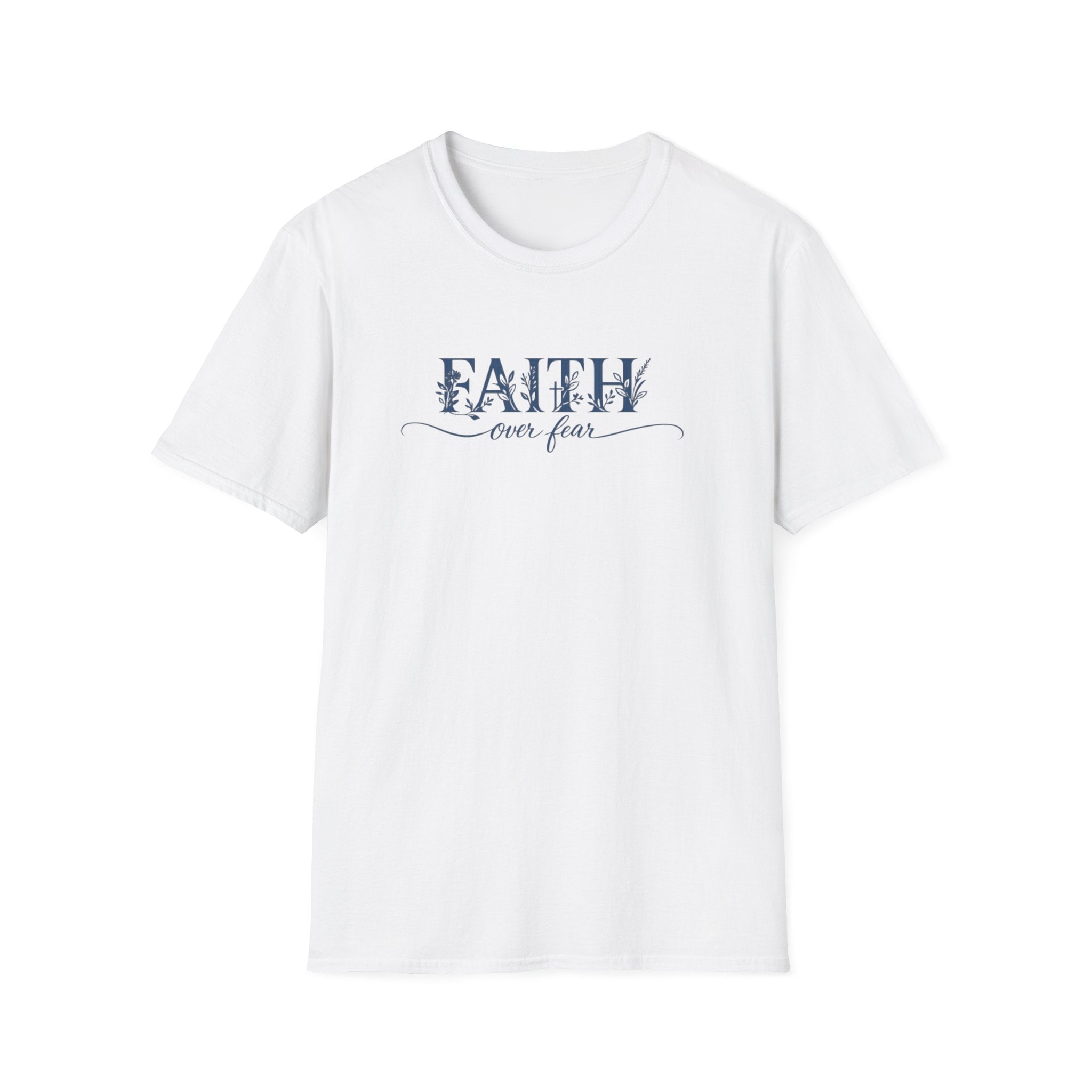 Faith Over Fear Christian T-Shirt | Floral Faith Graphic Tee | Inspirational Religious Shirt | Women's Church Gift