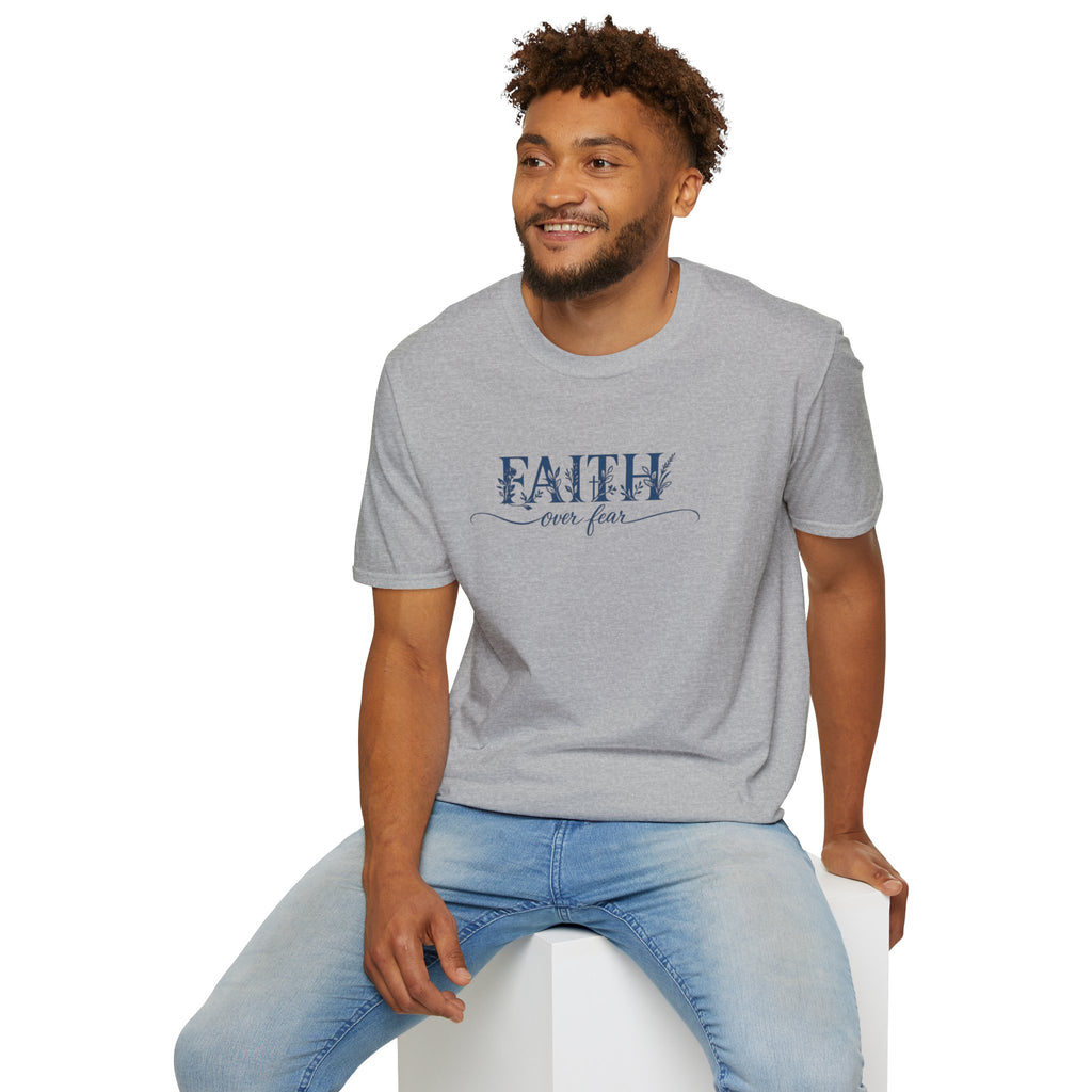Faith Over Fear Christian T-Shirt | Floral Faith Graphic Tee | Inspirational Religious Shirt | Women's Church Gift