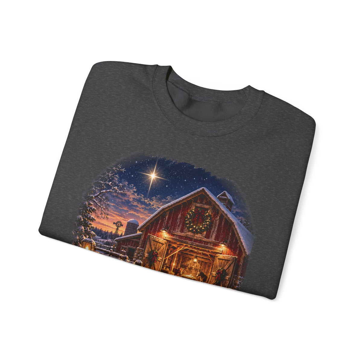 Christmas Nativity Sweatshirt, Country Christmas Crewneck, Manger Barn Scene, Christian Christmas Shirt, Faith Holiday Gift