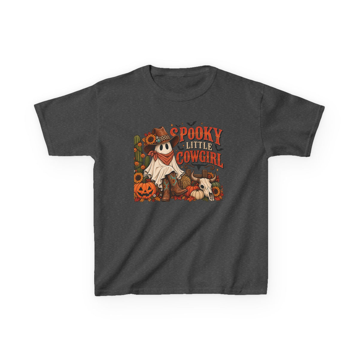 Spooky Little Cowgirl Kids Shirt, Western Halloween Tee, Girls Ghost Shirt, Fall Cowgirl Outfit