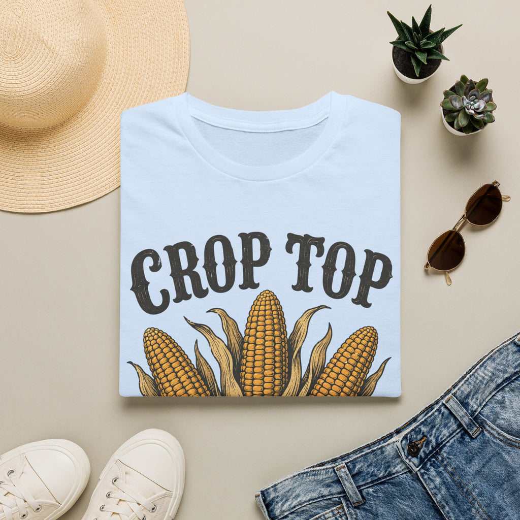 Crop Top T‑Shirt — Corn Graphic Farm Tee
