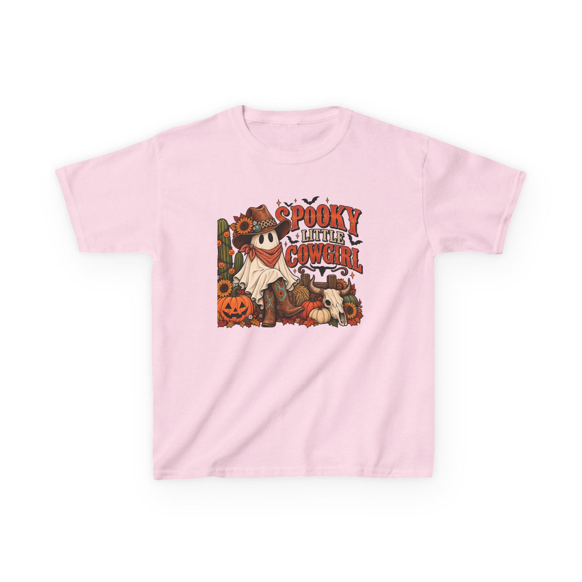 Spooky Little Cowgirl Kids Shirt, Western Halloween Tee, Girls Ghost Shirt, Fall Cowgirl Outfit