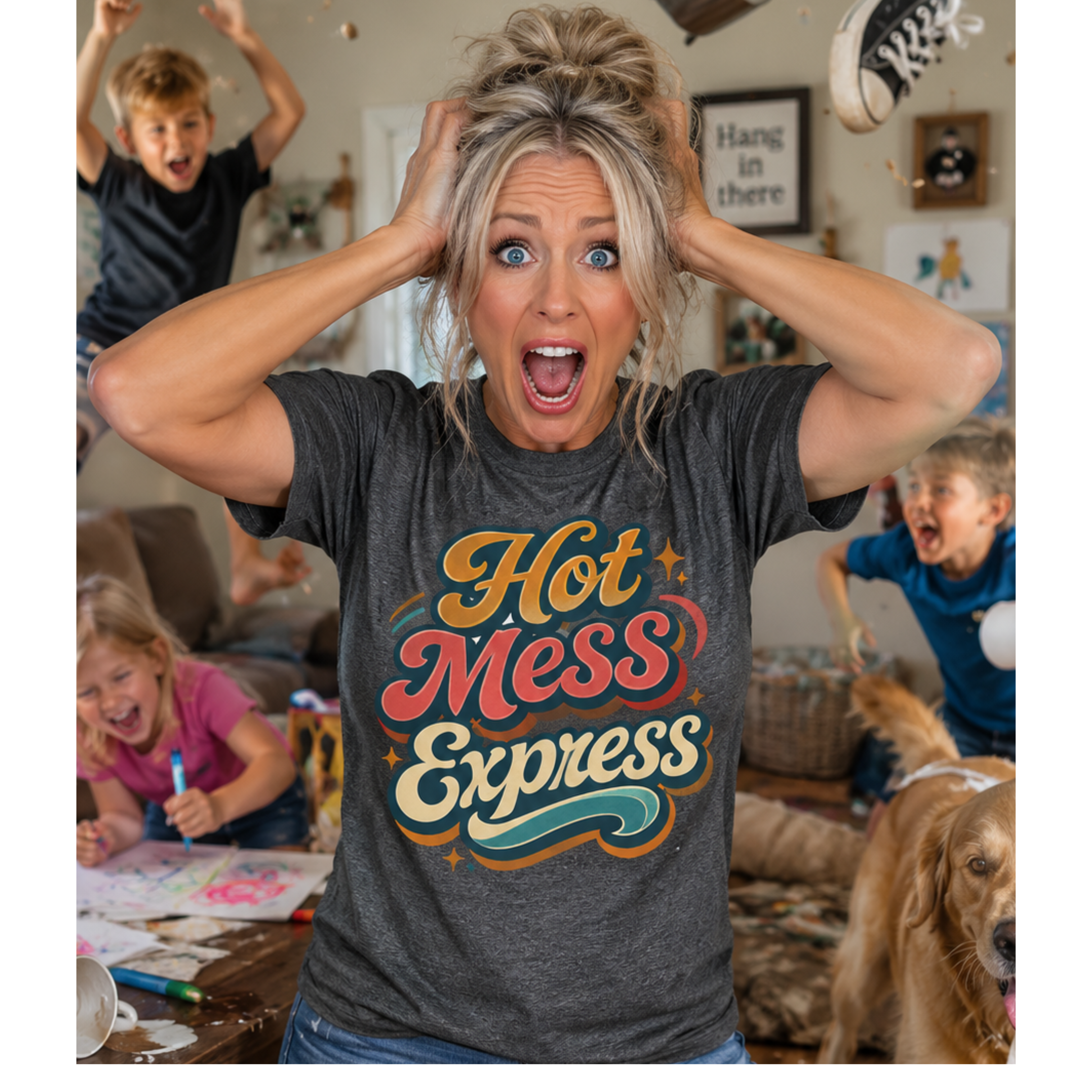 Hot Mess Express Teacher Shirt | Funny Classroom Chaos Tee | Retro Vintage Teacher Life T-Shirt