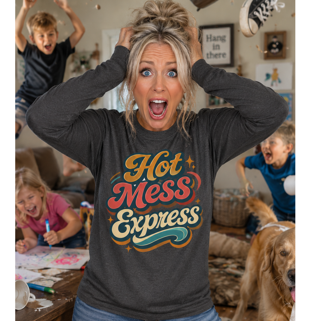 Hot Mess Express Teacher Shirt | Funny Classroom Chaos Tee | Retro Vintage Teacher Life T-Shirt