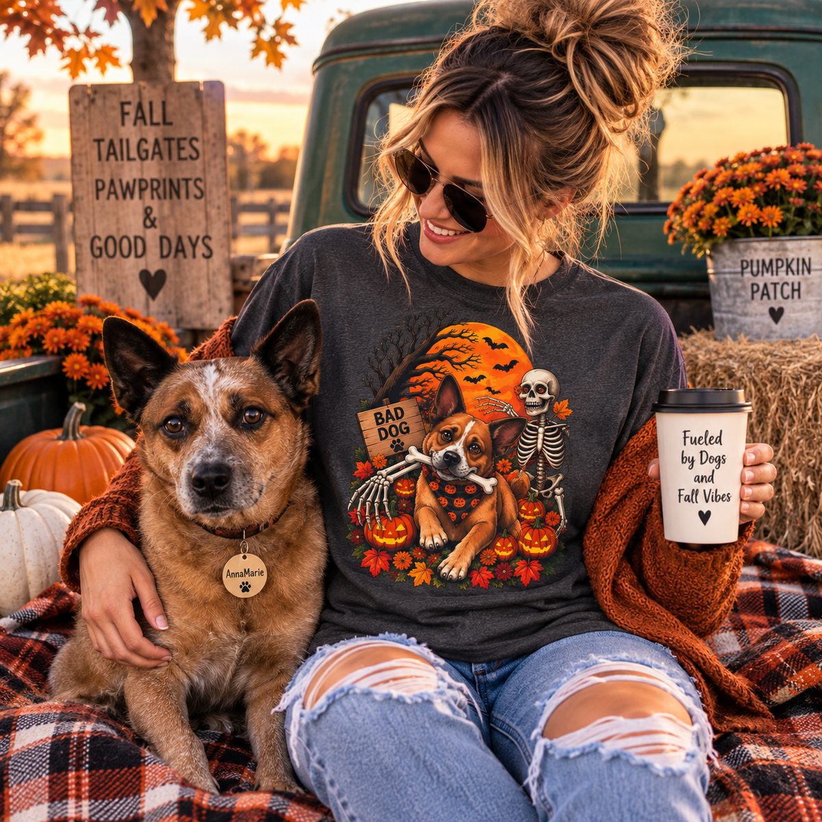 Funny Halloween Dog Shirt, Skeleton Arm Dog Tee, Spooky Dog Mom Shirt, Halloween Pet Lover Gift