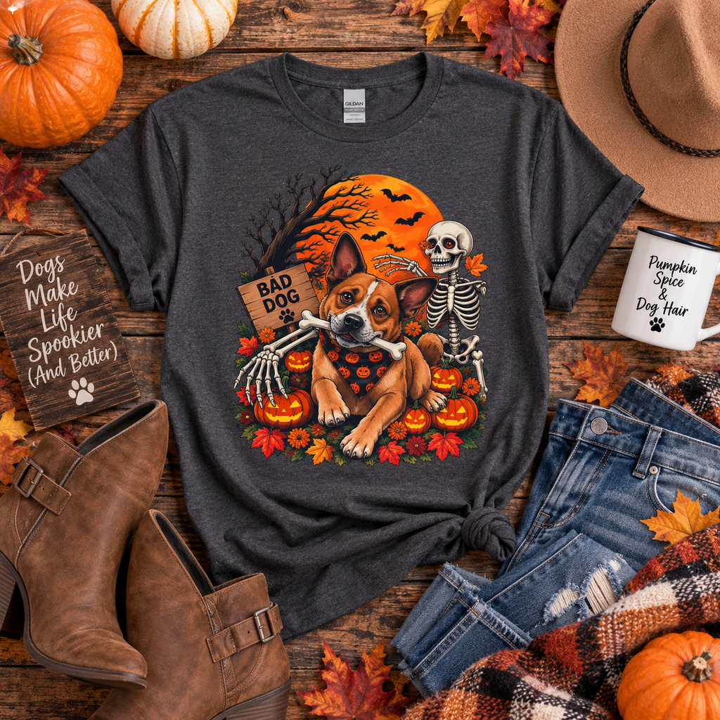 Funny Halloween Dog Shirt, Skeleton Arm Dog Tee, Spooky Dog Mom Shirt, Halloween Pet Lover Gift