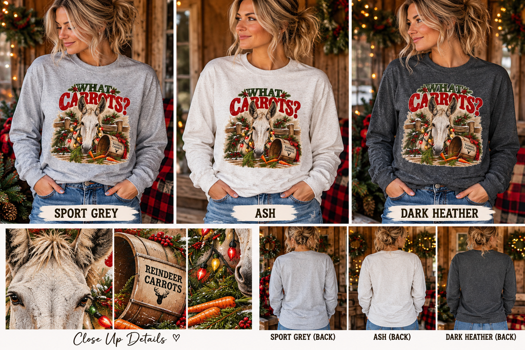 Funny Christmas Mule Long Sleeve Shirt, What Carrots Holiday Tee, Mule Lover Gift, Country Christmas Farm Shirt
