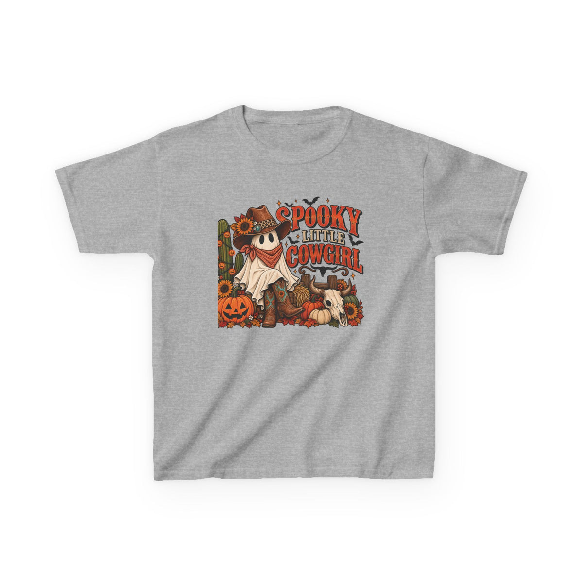 Spooky Little Cowgirl Kids Shirt, Western Halloween Tee, Girls Ghost Shirt, Fall Cowgirl Outfit