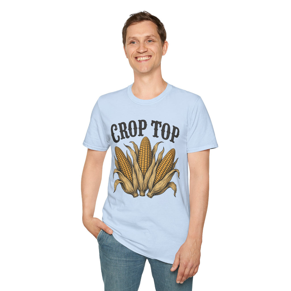 Crop Top T‑Shirt — Corn Graphic Farm Tee