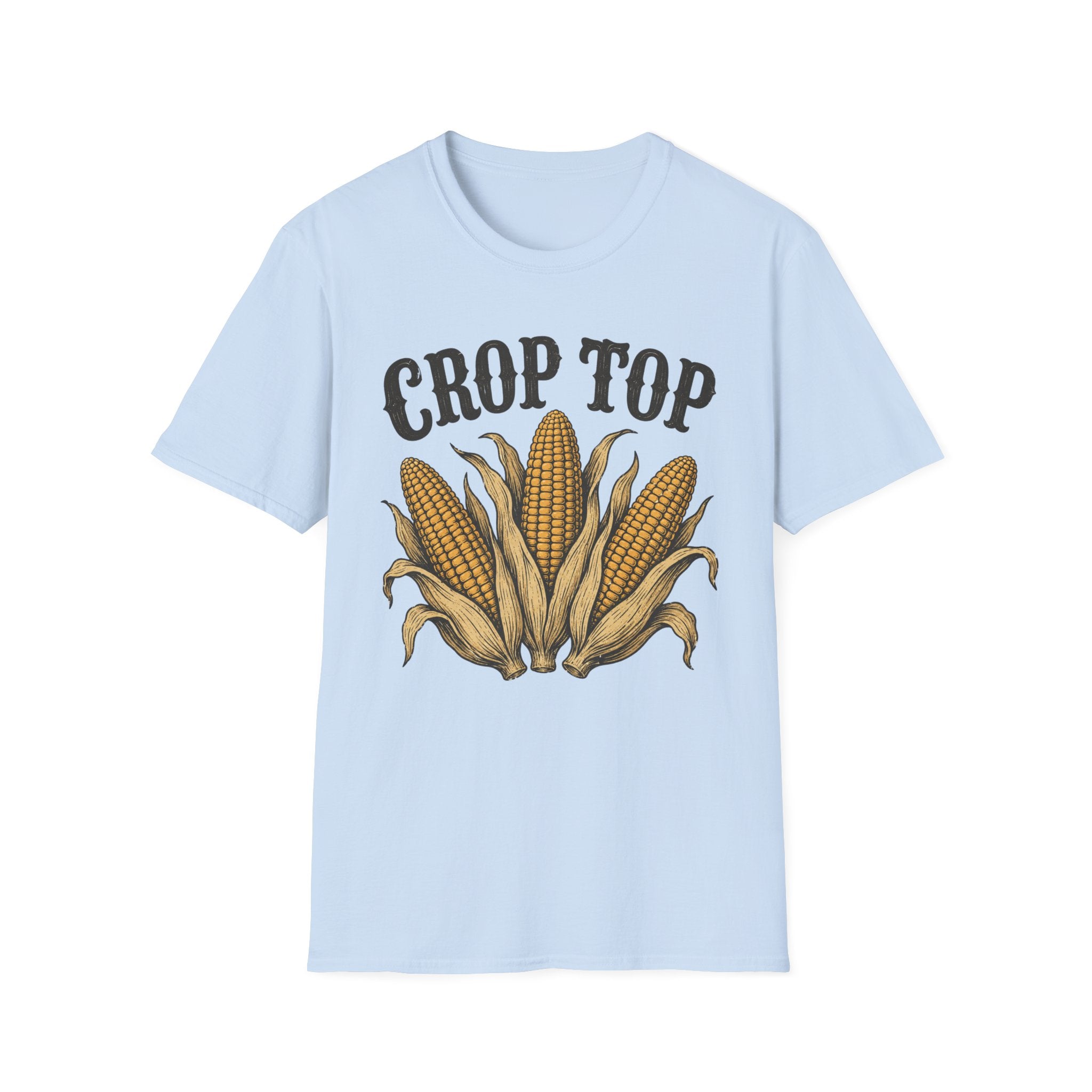 Crop Top T‑Shirt — Corn Graphic Farm Tee