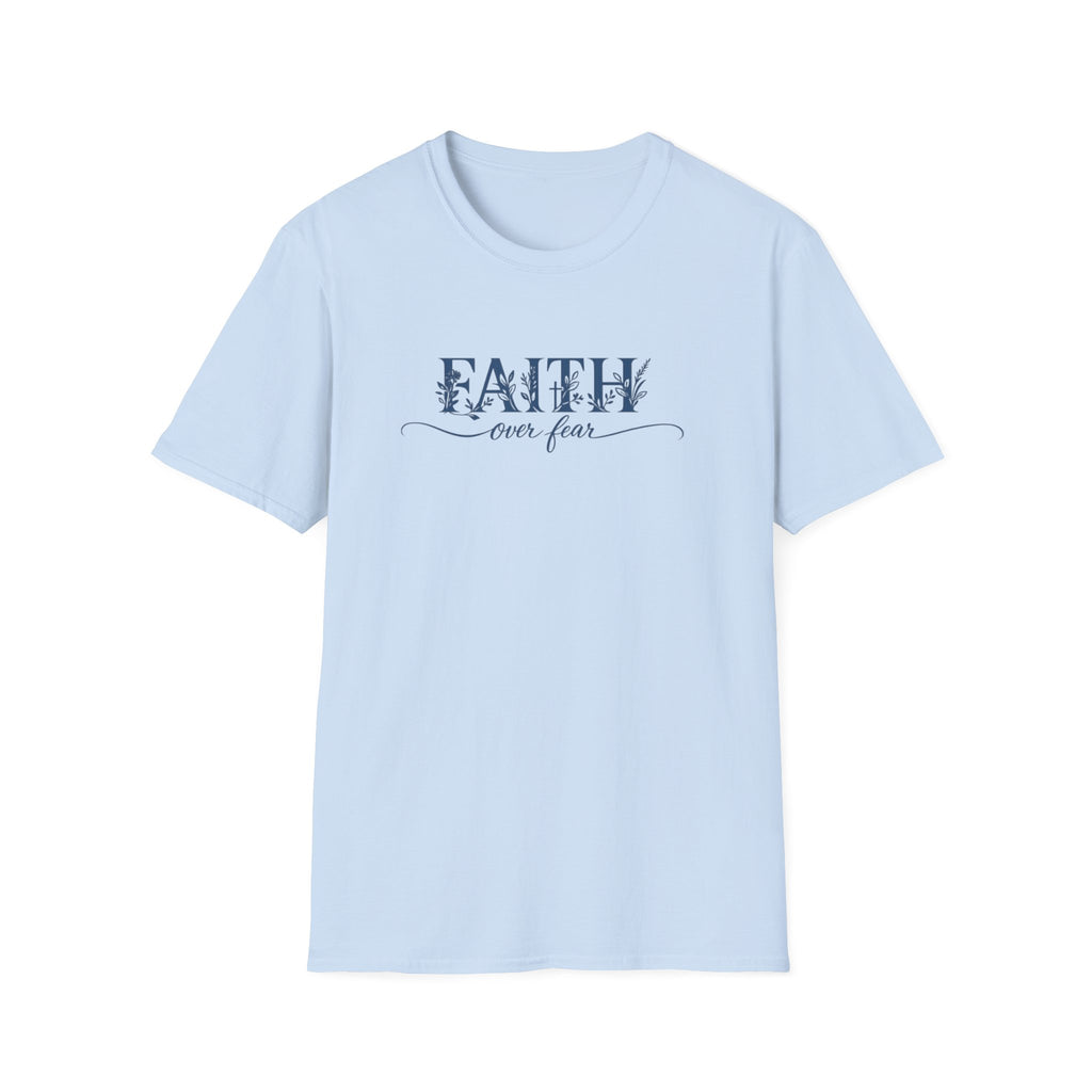 Faith Over Fear Christian T-Shirt | Floral Faith Graphic Tee | Inspirational Religious Shirt | Women's Church Gift