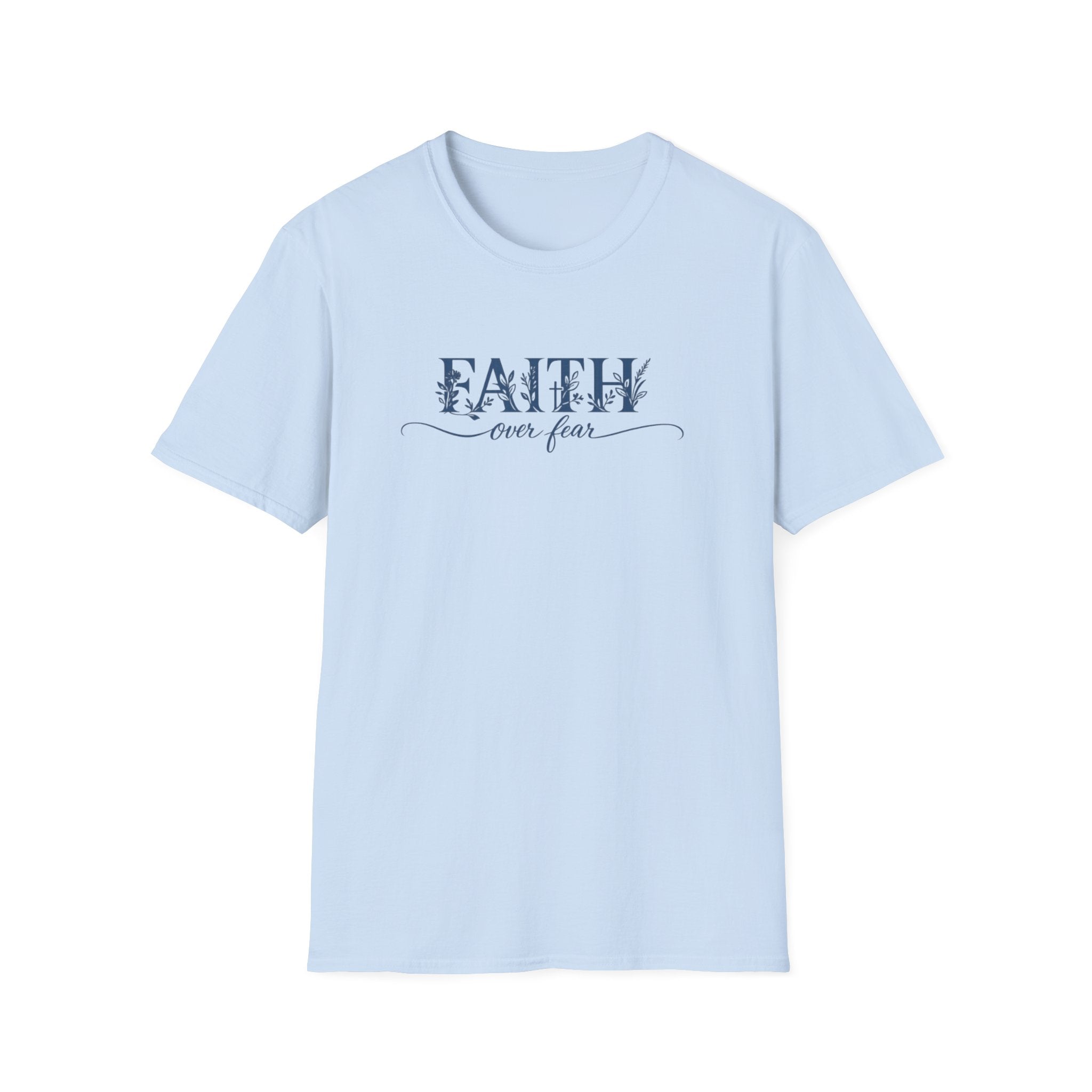 Faith Over Fear Christian T-Shirt | Floral Faith Graphic Tee | Inspirational Religious Shirt | Women's Church Gift