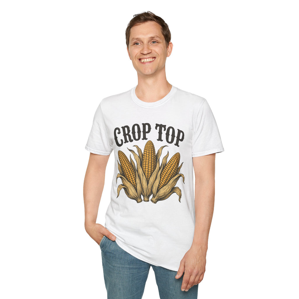 Crop Top T‑Shirt — Corn Graphic Farm Tee