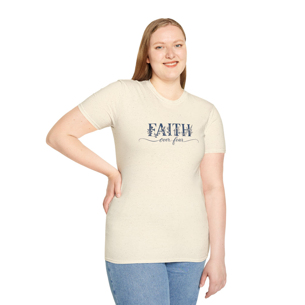 Faith Over Fear Christian T-Shirt | Floral Faith Graphic Tee | Inspirational Religious Shirt | Women's Church Gift