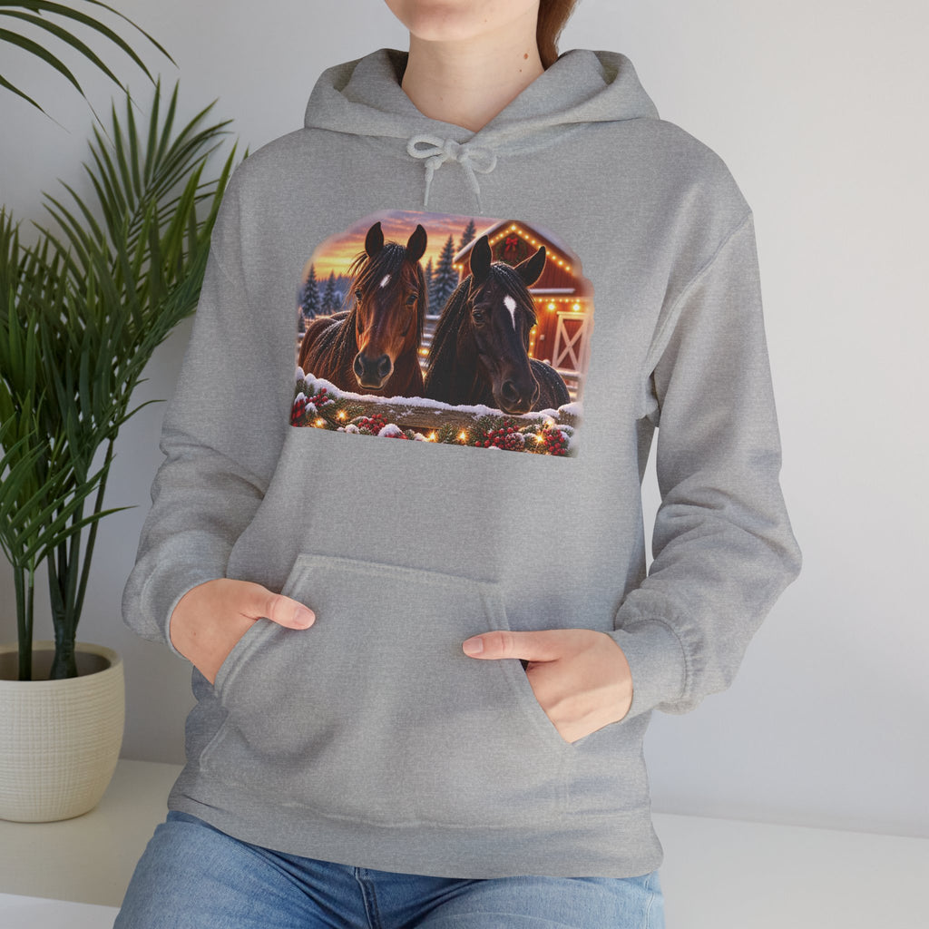Christmas Horse Hoodie, Country Christmas Sweatshirt, Horse Lover Gift, Farm Christmas Hoodie, Equestrian Holiday Gift