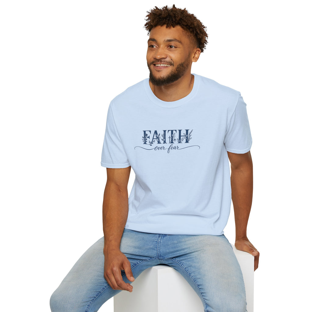 Faith Over Fear Christian T-Shirt | Floral Faith Graphic Tee | Inspirational Religious Shirt | Women's Church Gift