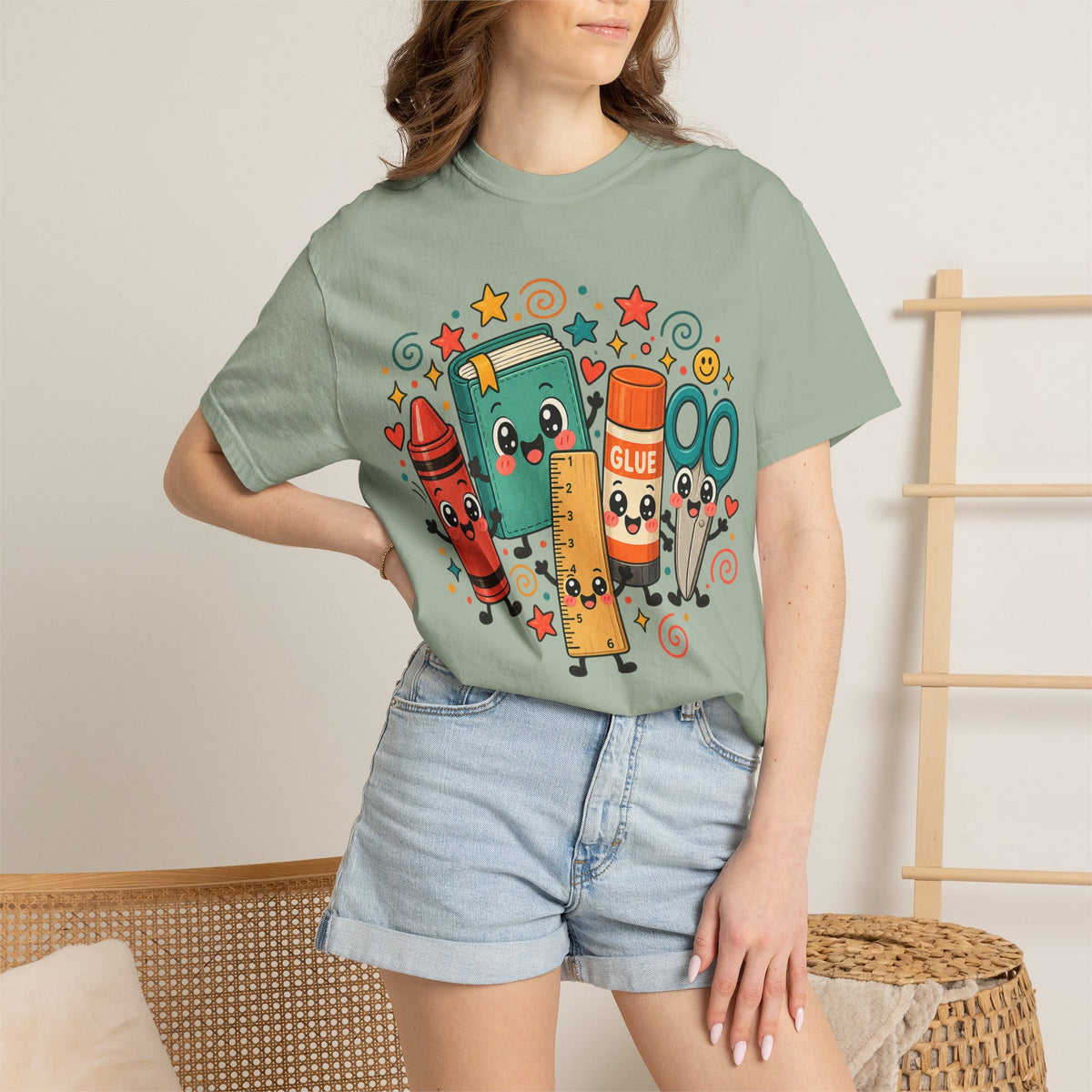 Cute Teacher School Supplies Shirt | Retro Classroom Teacher Tee | Back to School Gift