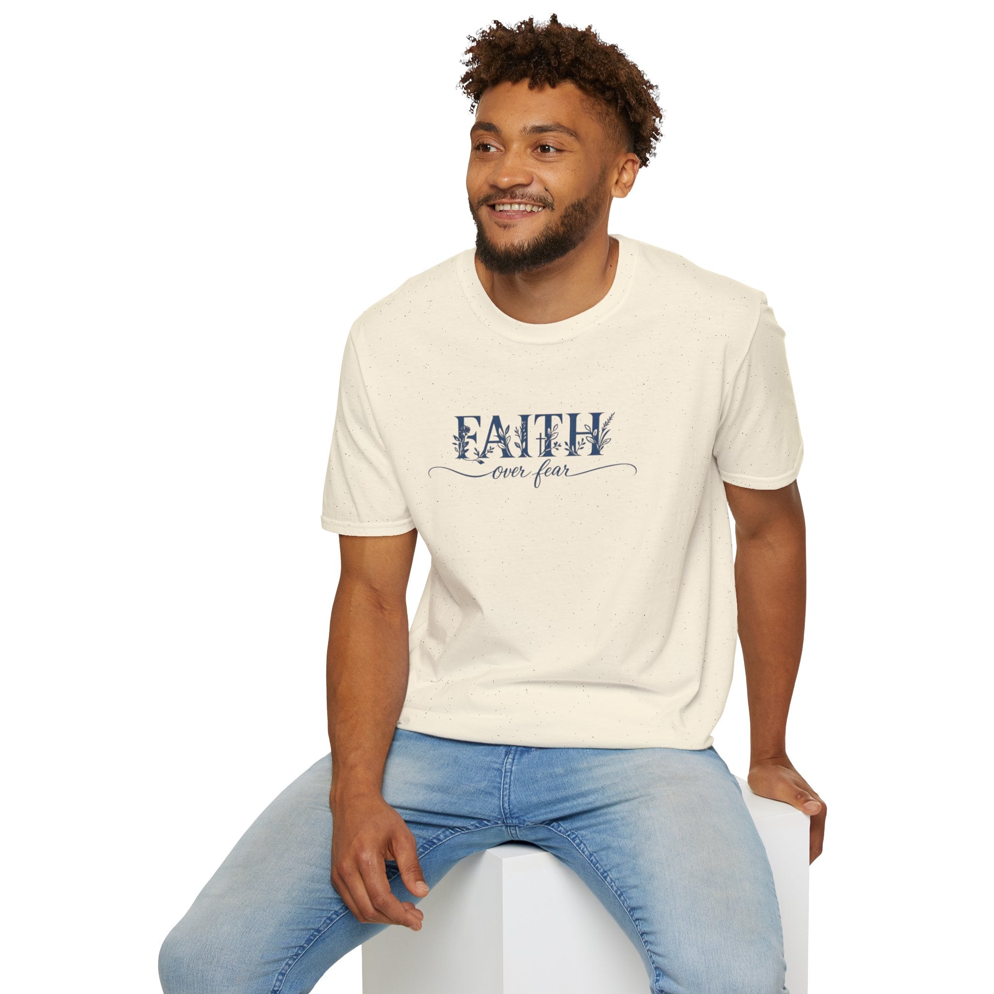 Faith Over Fear Christian T-Shirt | Floral Faith Graphic Tee | Inspirational Religious Shirt | Women's Church Gift
